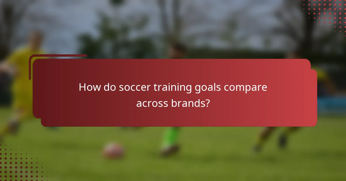How do soccer training goals compare across brands?