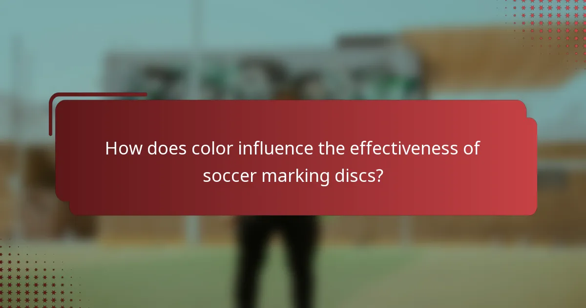 How does color influence the effectiveness of soccer marking discs?
