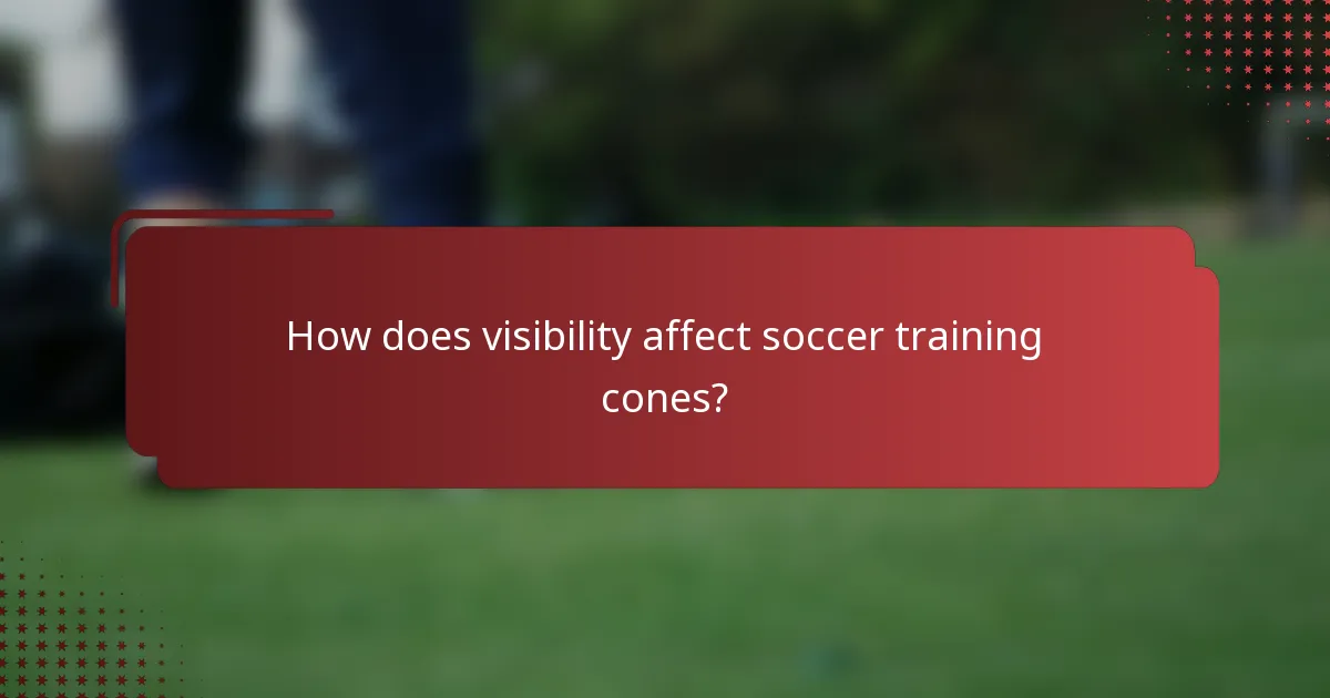 How does visibility affect soccer training cones?