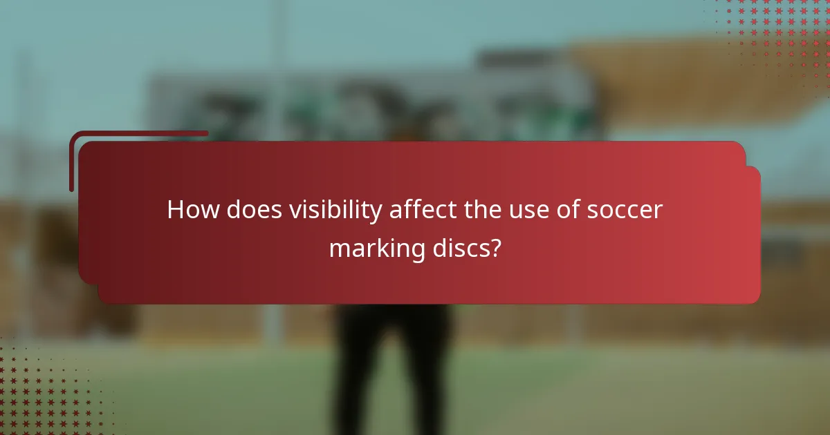 How does visibility affect the use of soccer marking discs?