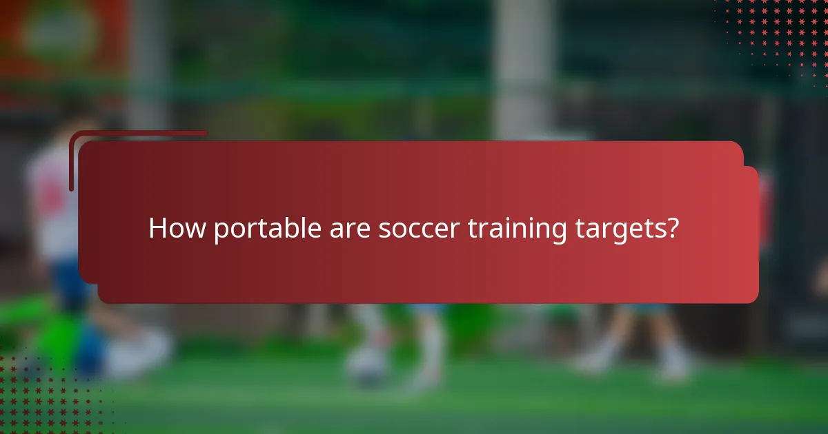 How portable are soccer training targets?