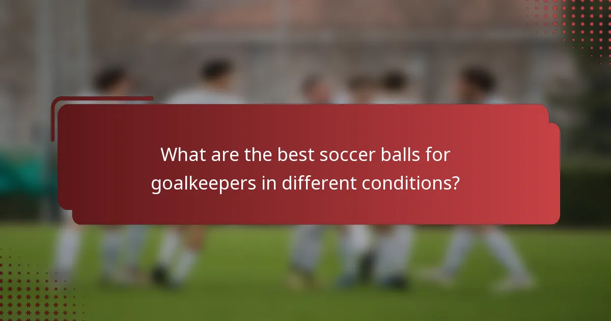 What are the best soccer balls for goalkeepers in different conditions?