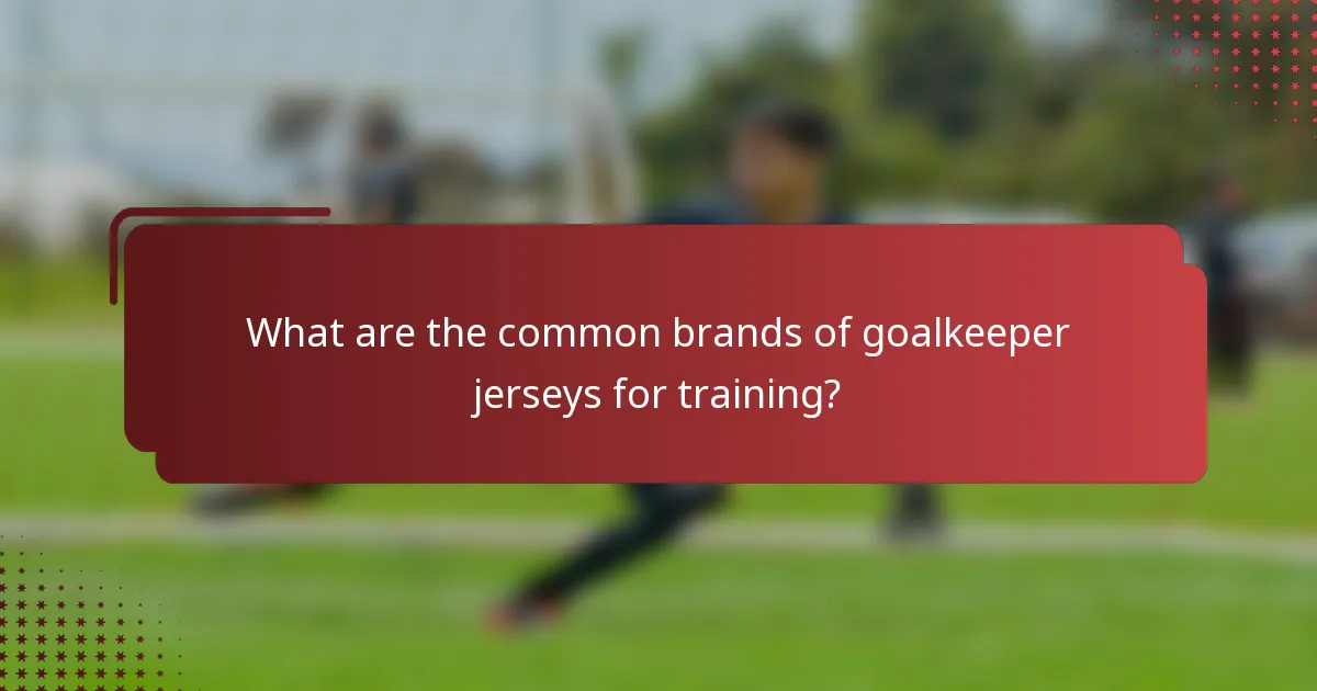 What are the common brands of goalkeeper jerseys for training?