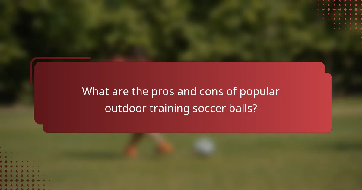What are the pros and cons of popular outdoor training soccer balls?