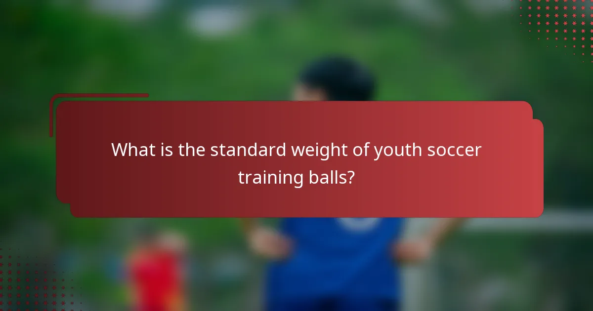 What is the standard weight of youth soccer training balls?