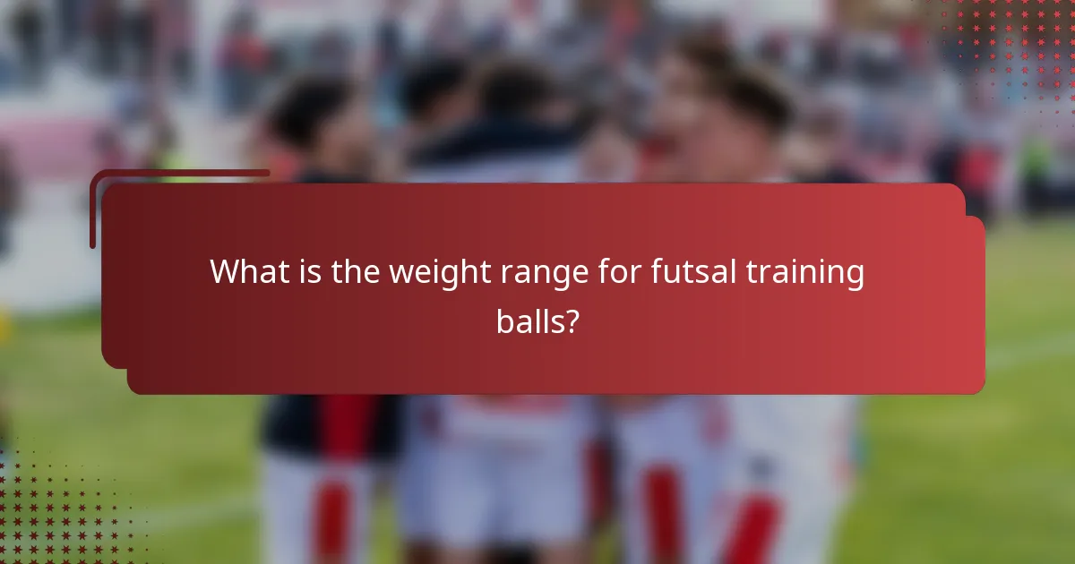 What is the weight range for futsal training balls?