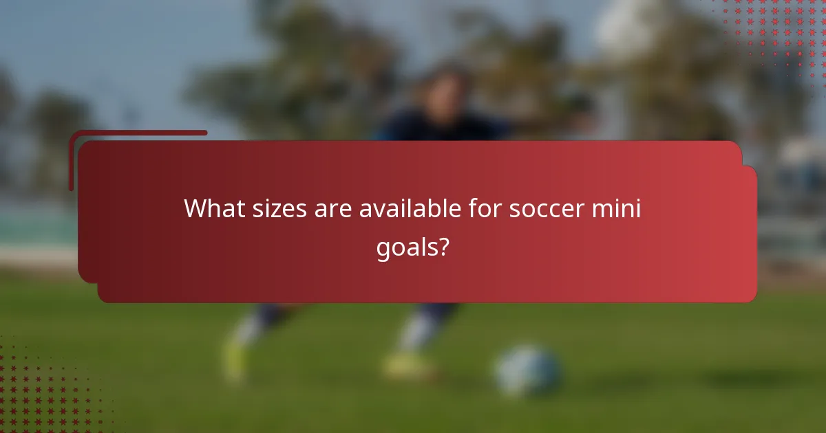 What sizes are available for soccer mini goals?