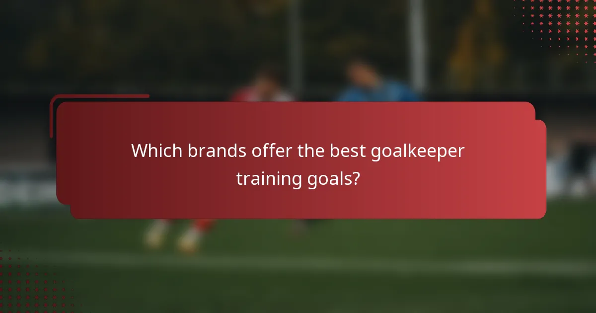 Which brands offer the best goalkeeper training goals?