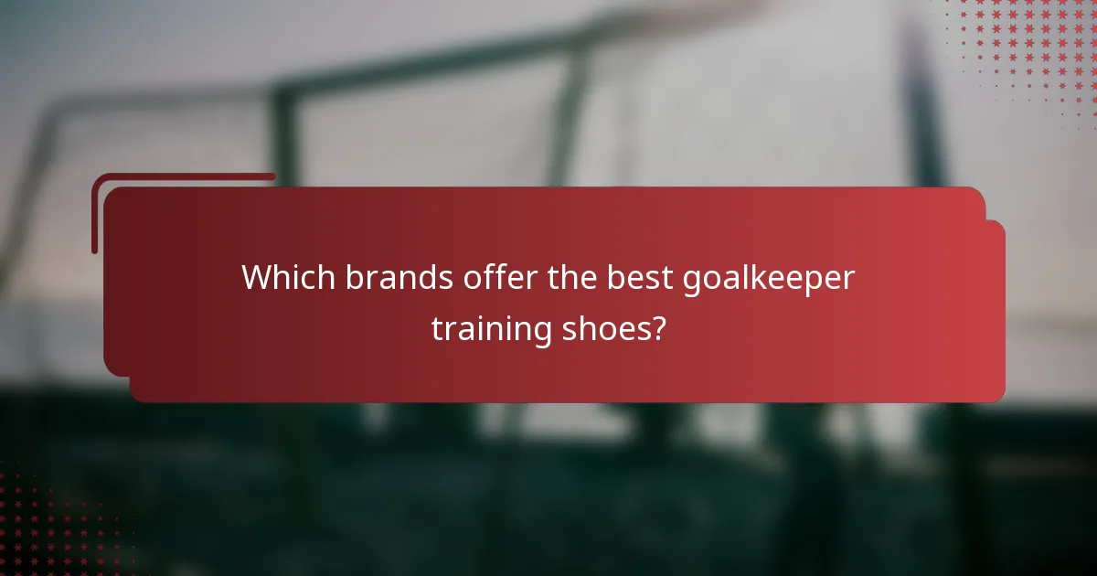 Which brands offer the best goalkeeper training shoes?