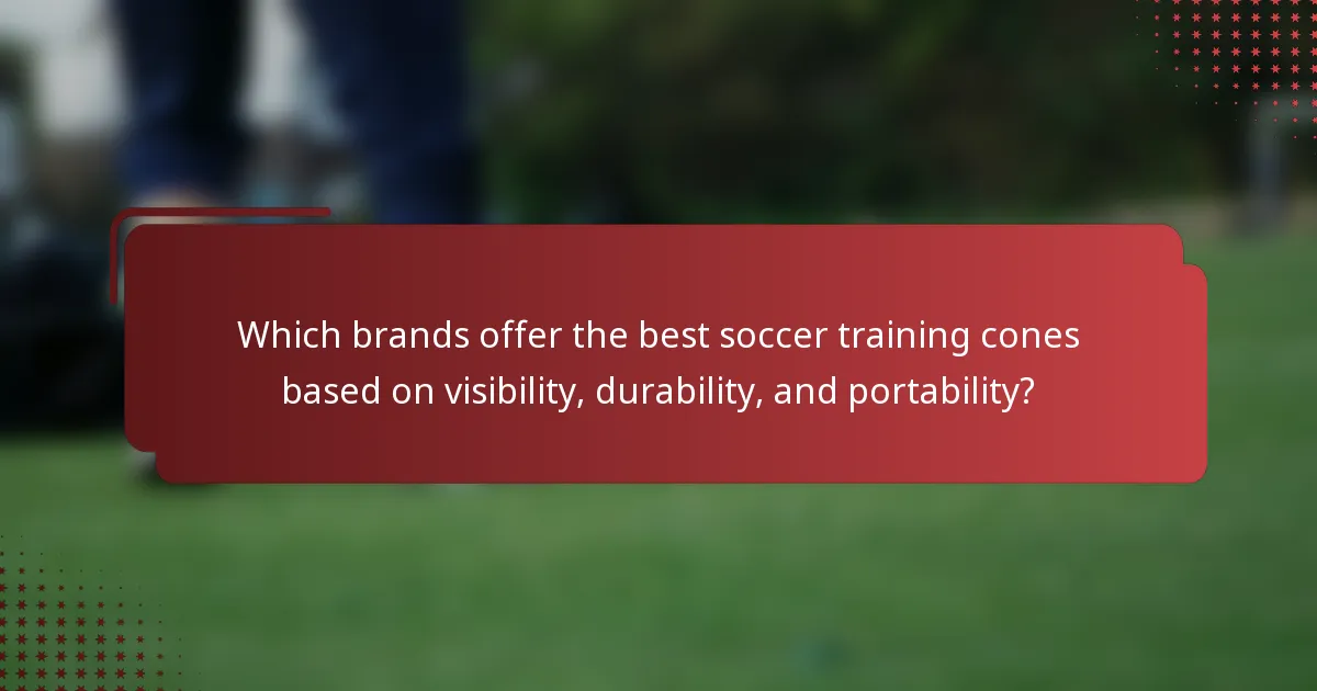 Which brands offer the best soccer training cones based on visibility, durability, and portability?