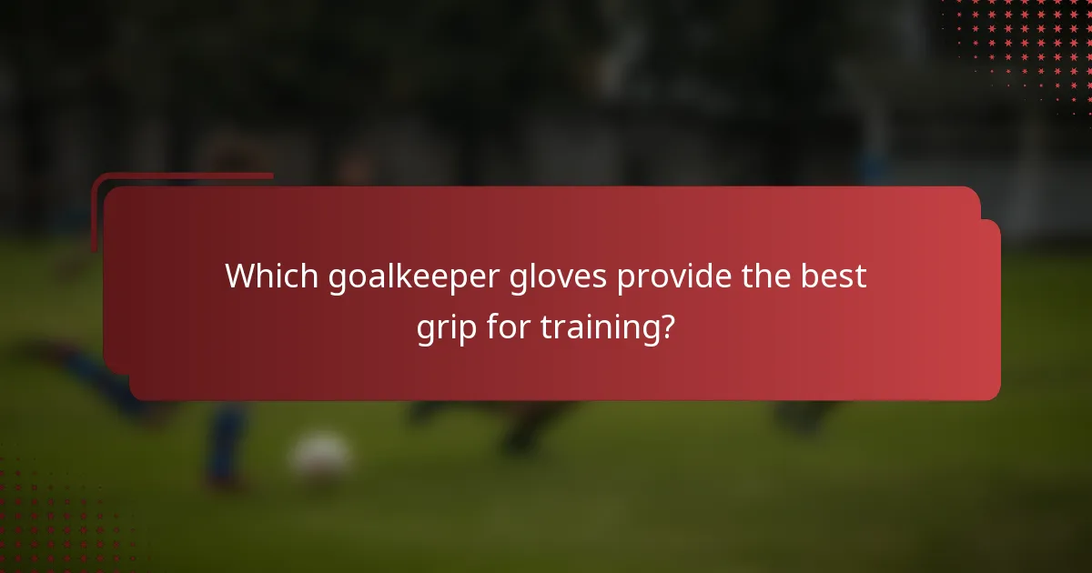 Which goalkeeper gloves provide the best grip for training?