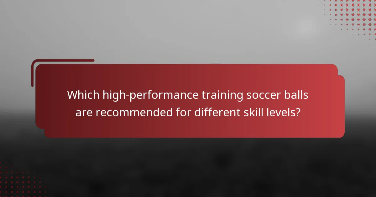 Which high-performance training soccer balls are recommended for different skill levels?