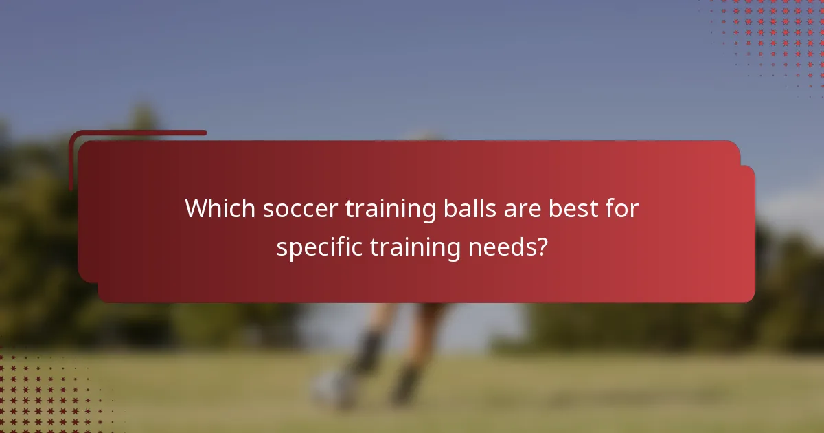 Which soccer training balls are best for specific training needs?